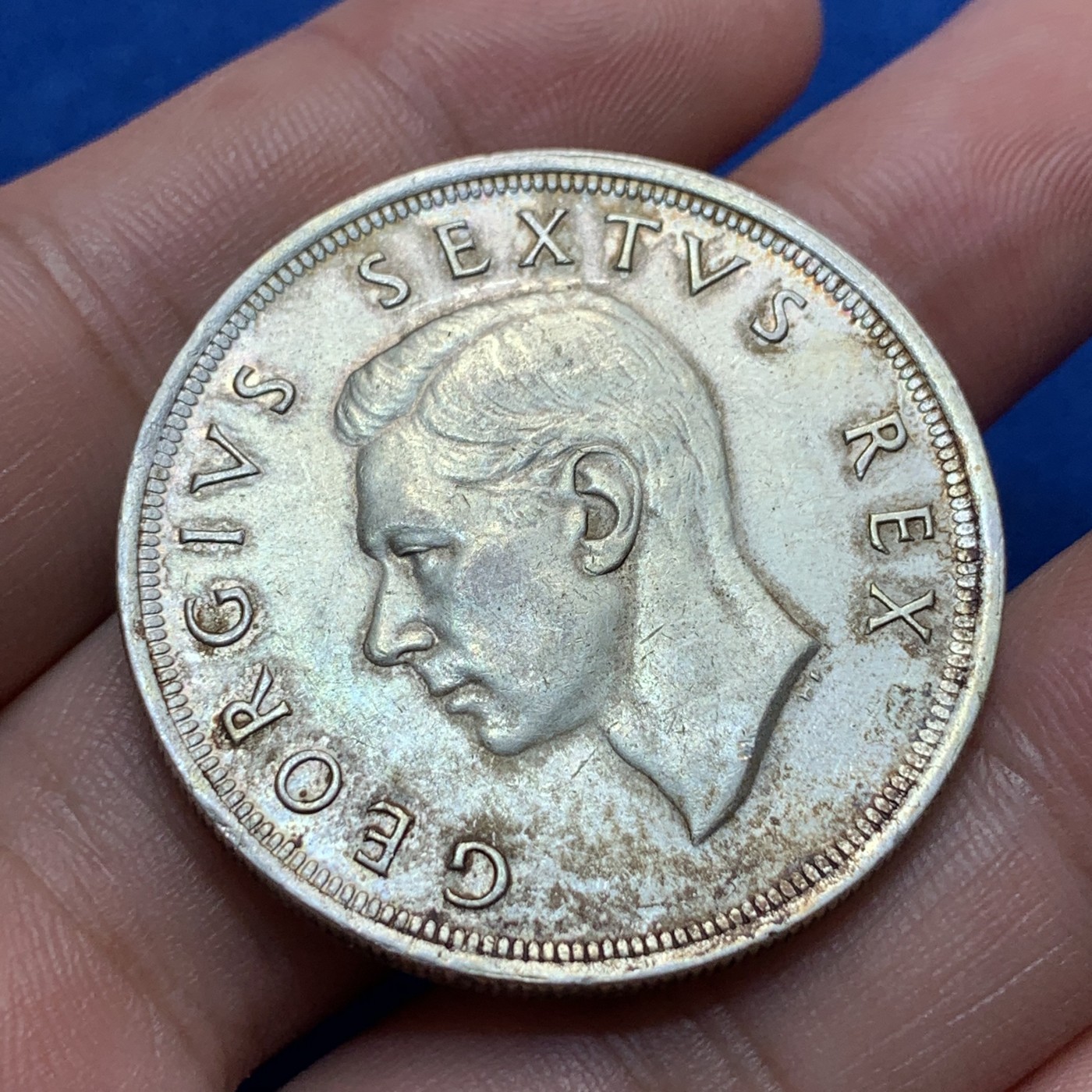 《竞宝斋》第189场-周日，周一 2场 (全场包邮) 英属南非乔六1952年发现开普敦5先令大银币