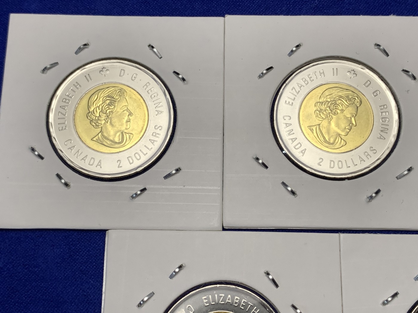 《竞宝斋》第189场-周日，周一 2场 (全场包邮) 加拿大 2021年2元胰岛素发明100周年 彩色双色币 5枚 卷拆品