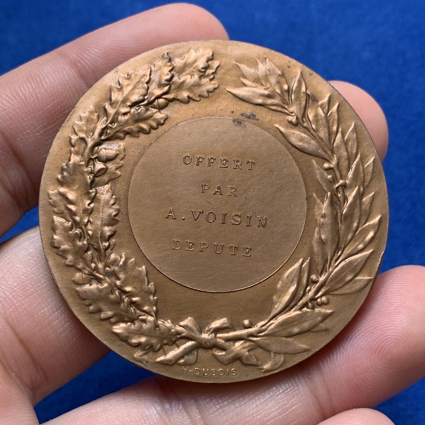 《竞宝斋》第189场-周日，周一 2场 (全场包邮) 法国港口贸易艺术铜章 直径：49.8mm 重量：58.15gr  边铭：丰饶角＋铜标