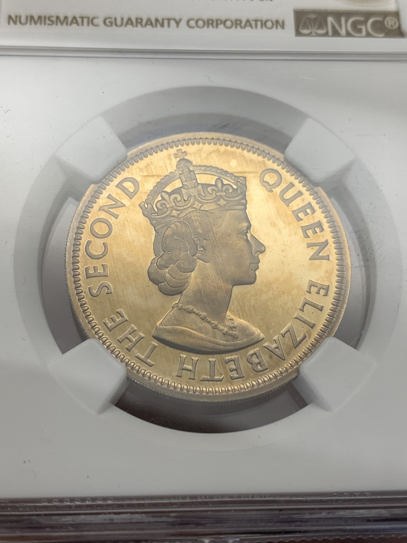 《竞宝斋》第189场-周日，周一 2场 (全场包邮) NGC PF67CAMEO 毛里求斯1971年1卢比精制镍币