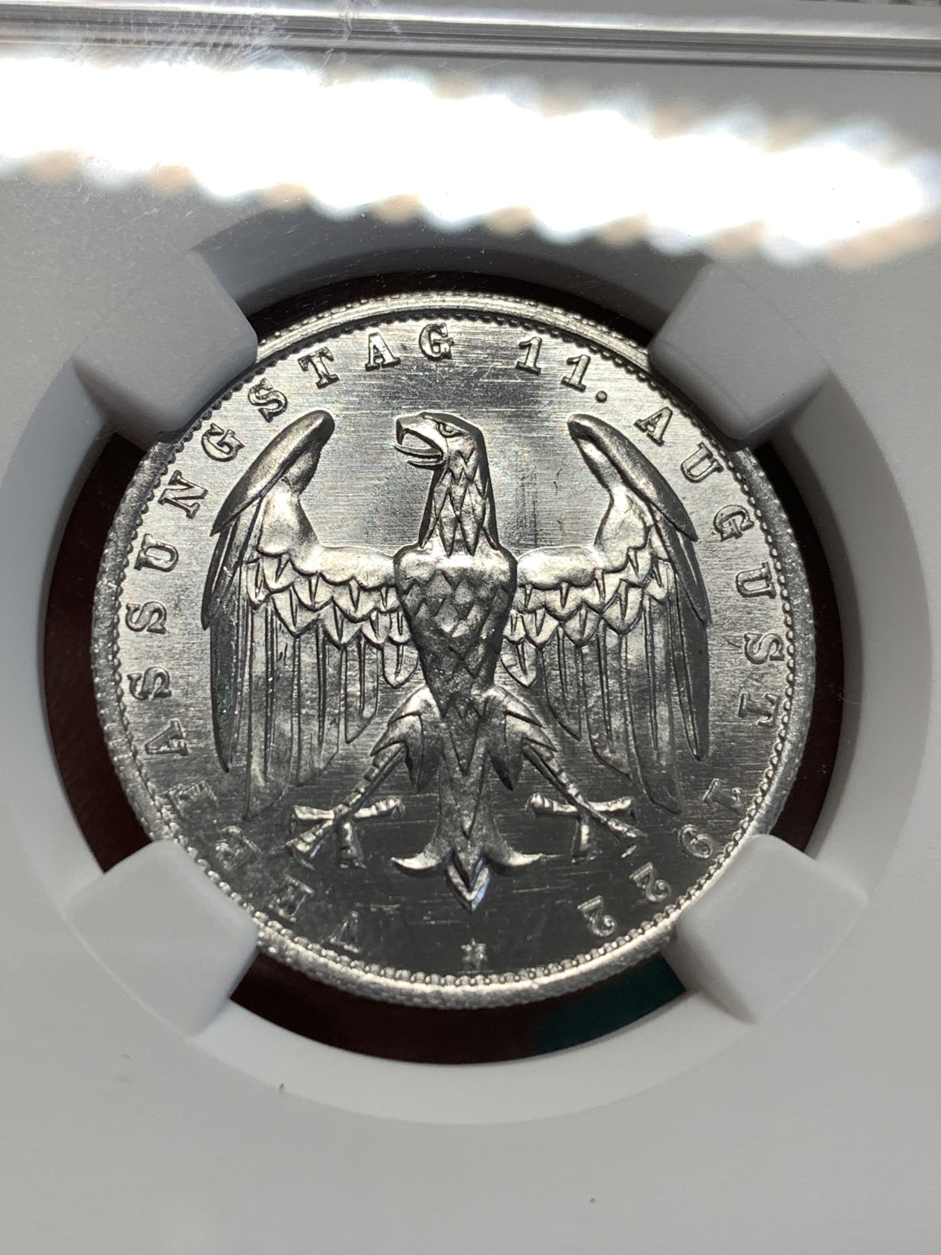 《竞宝斋》第189场-周日，周一 2场 (全场包邮) NGC MS63 德国1922年3马克铝币