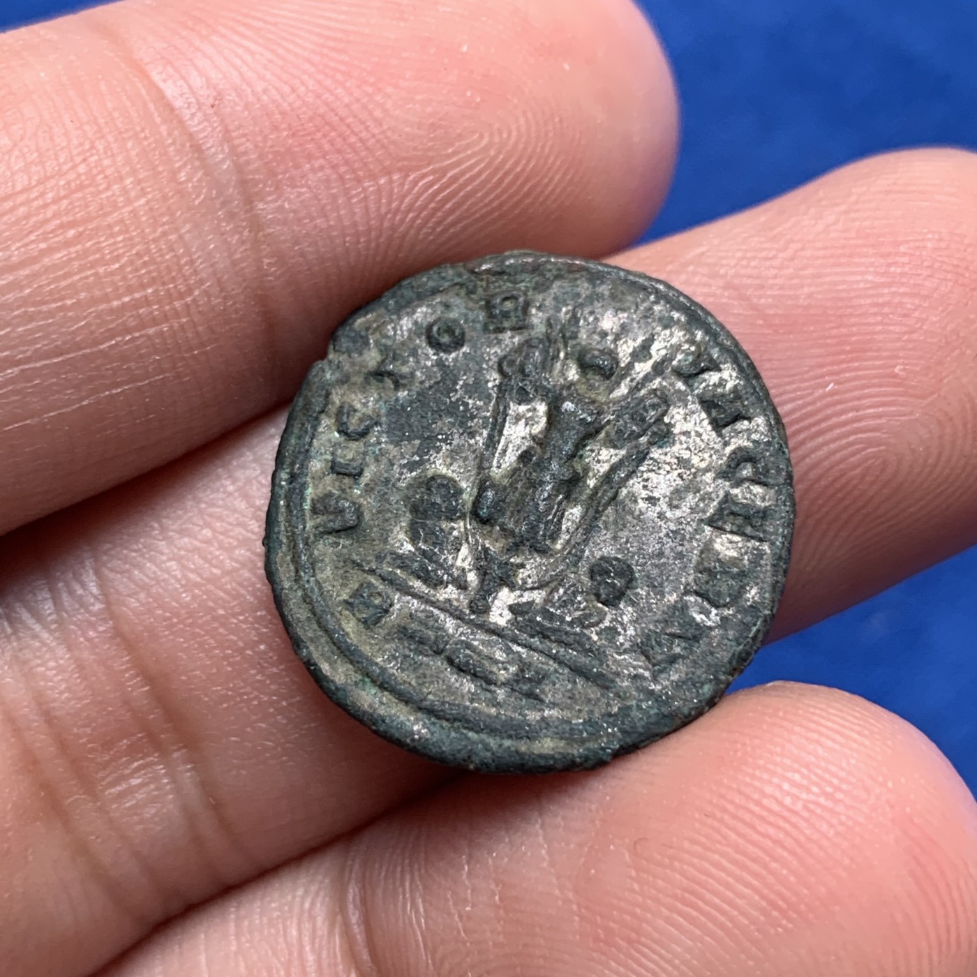 《竞宝斋》第189场-周日，周一 2场 (全场包邮) 公元276-282年 古罗马普罗布斯洗银币 背面还尚存一点银层