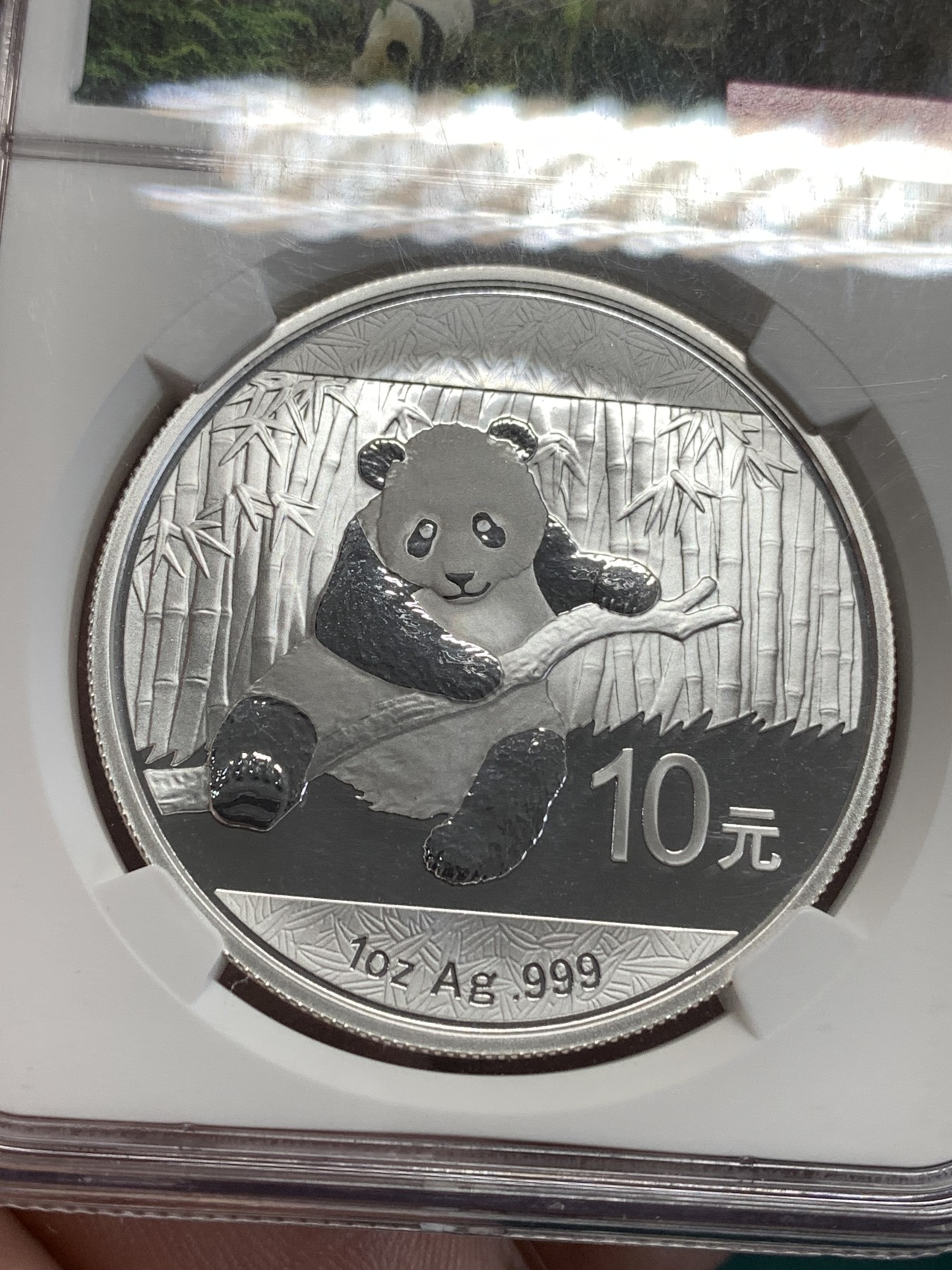 《竞宝斋》第189场-周日，周一 2场 (全场包邮) NGC-MS69 中国2014年熊猫10元银币 标签漂亮