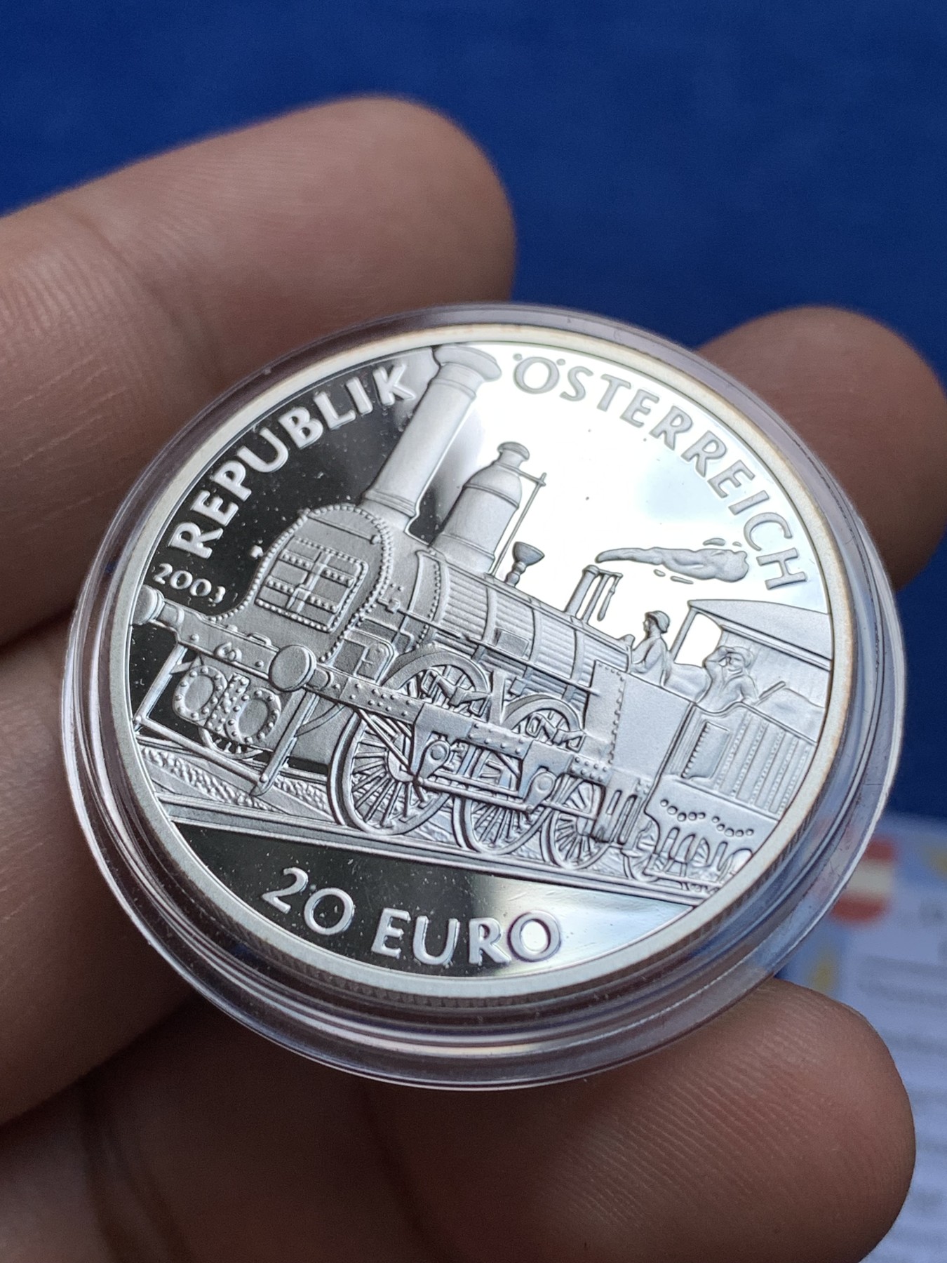 《竞宝斋》第189场-周日，周一 2场 (全场包邮) 奥地利2003年毕德麦耶时代纪念20欧元精制银币 梅特涅宰相和拿破仑战争后的欧洲 早期工业化 原盒证书 发行仅五万枚