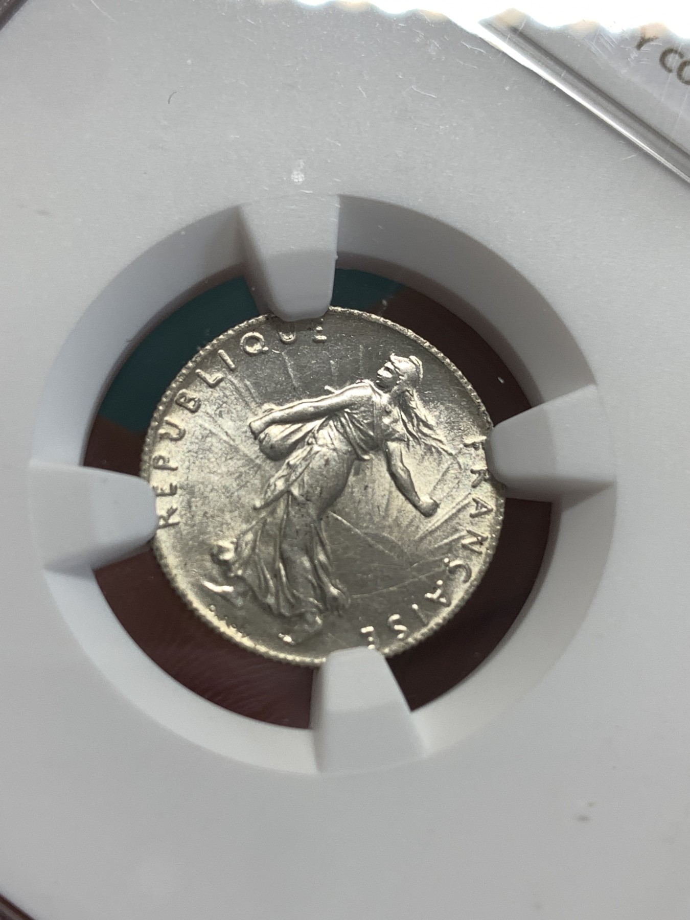 《竞宝斋》第189场-周日，周一 2场 (全场包邮) NGC MS62 法国1913年播种女神50分银币