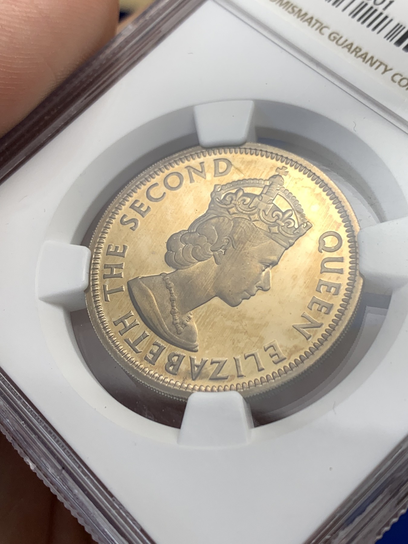 《竞宝斋》第189场-周日，周一 2场 (全场包邮) NGC PF67CAMEO 毛里求斯1971年1卢比精制镍币