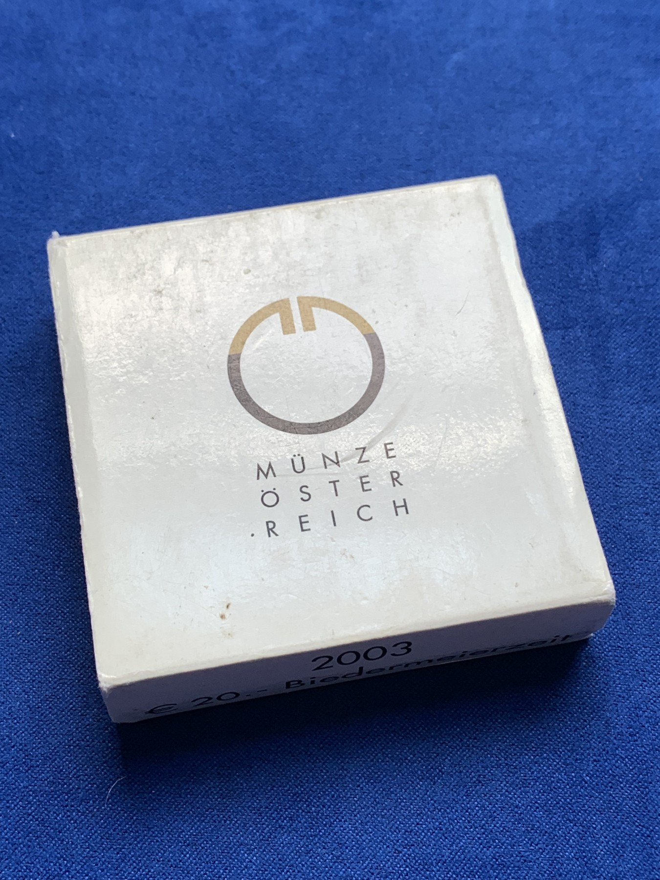 《竞宝斋》第189场-周日，周一 2场 (全场包邮) 奥地利2003年毕德麦耶时代纪念20欧元精制银币 梅特涅宰相和拿破仑战争后的欧洲 早期工业化 原盒证书 发行仅五万枚