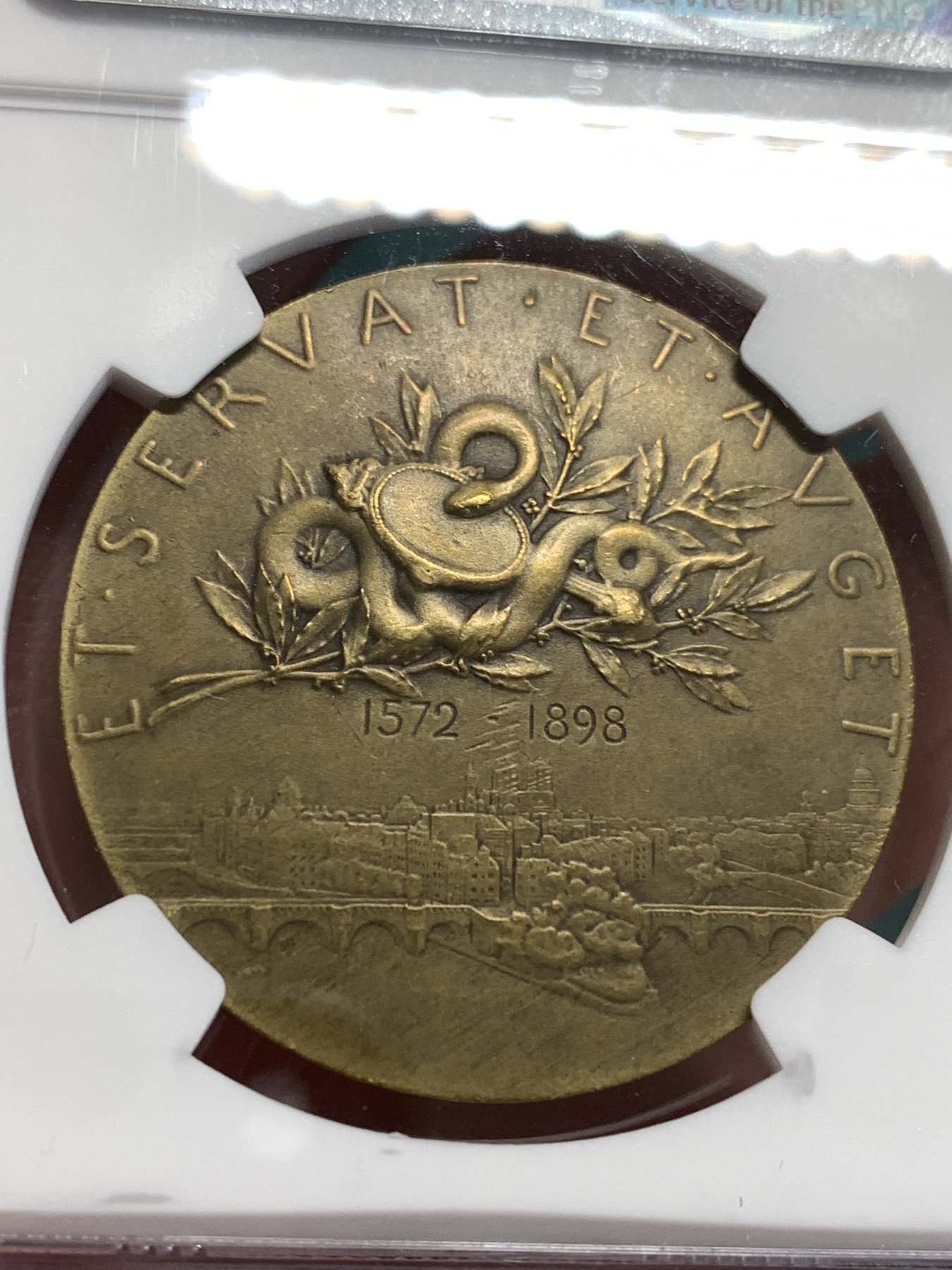 《竞宝斋》第189场-周日，周一 2场 (全场包邮) NGC-MS64 法国 1898年 巴黎股票经纪人铜章代币 O.Roty作品，直径：36.8mm 收藏级