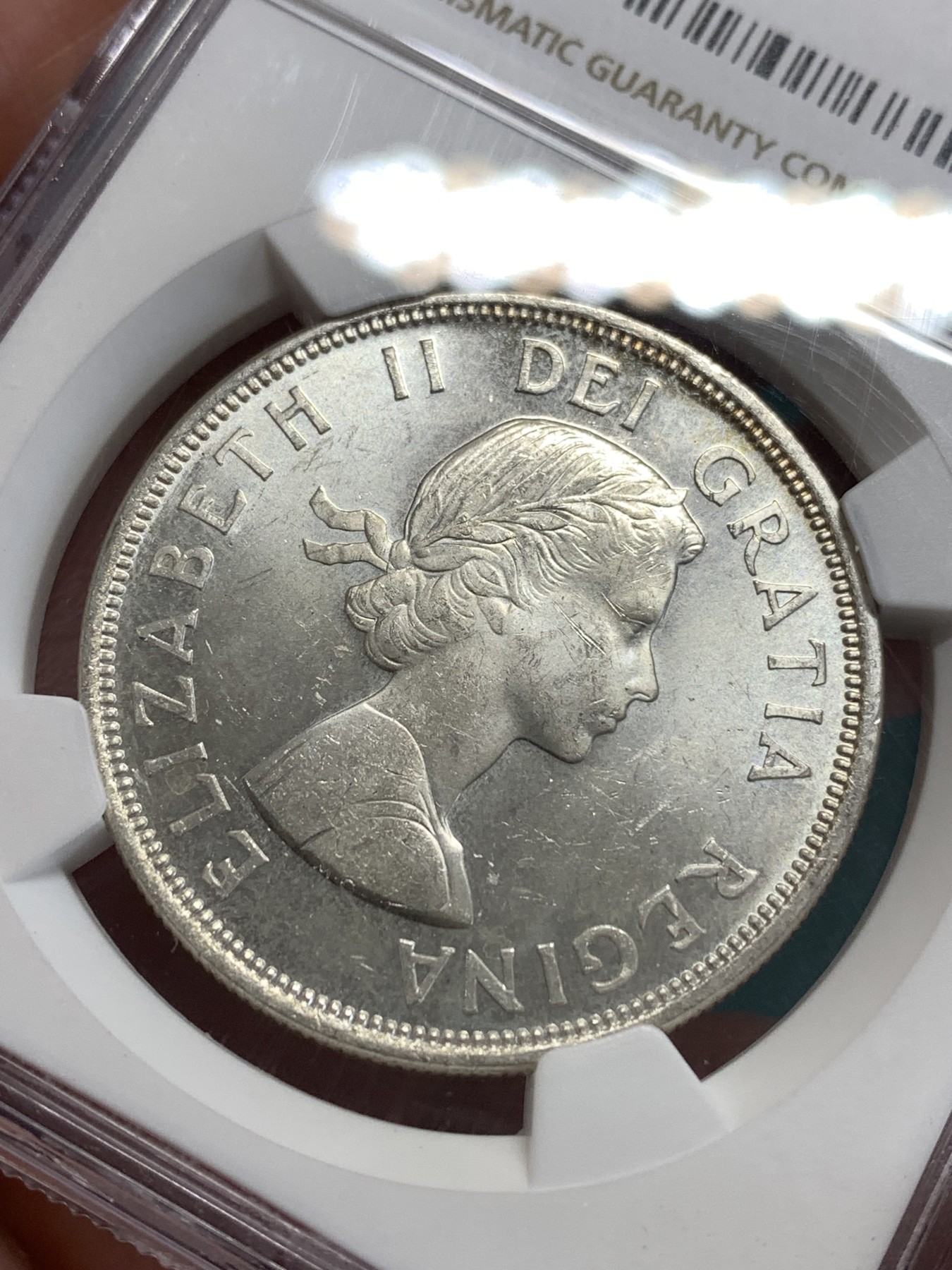 《竞宝斋》第189场-周日，周一 2场 (全场包邮) NGC MS63 加拿大1964年夏洛特敦和魁北克会议100周年纪念银币