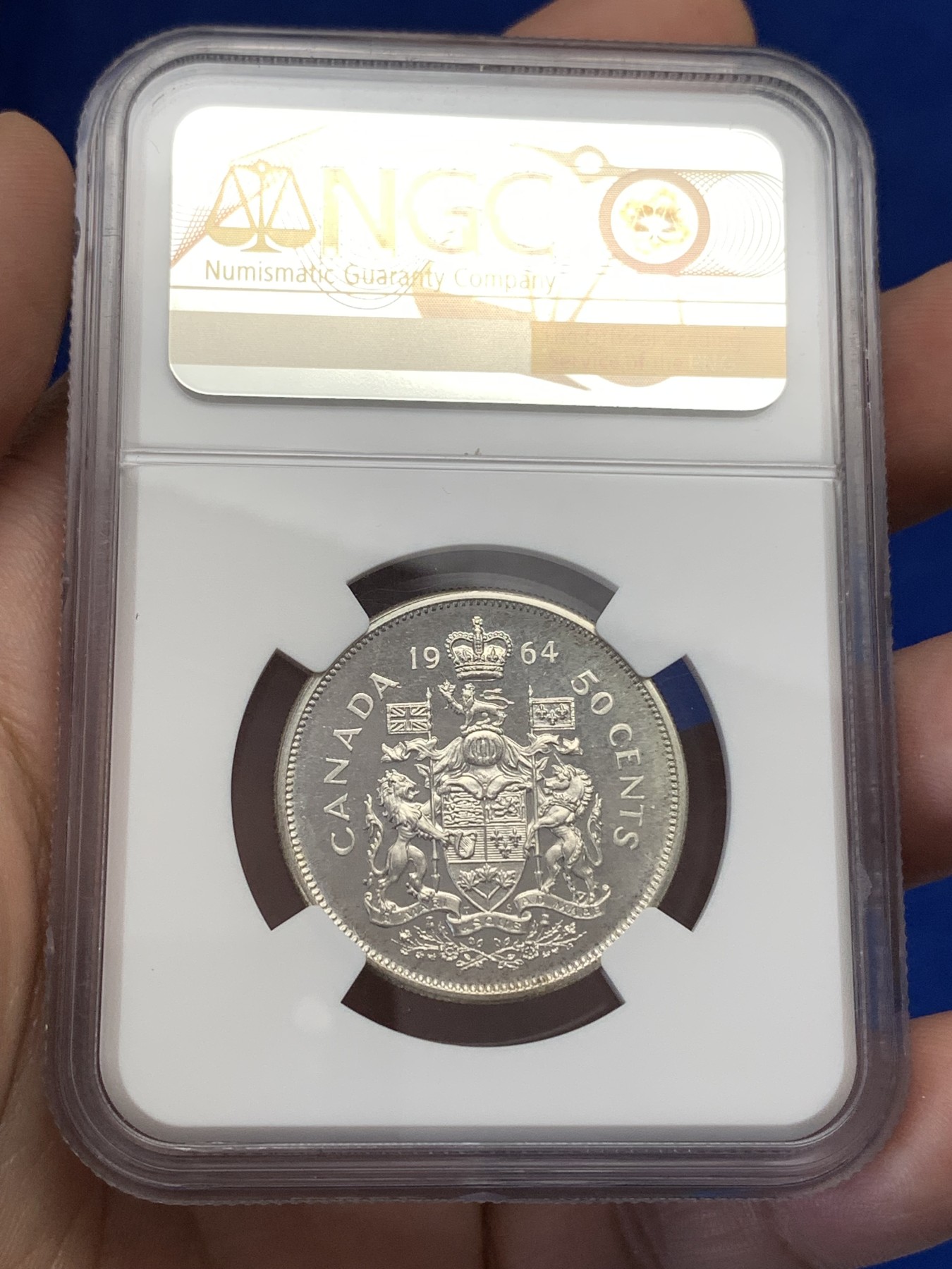 《竞宝斋》第189场-周日，周一 2场 (全场包邮) NGC PL66 加拿大1964年50分银币
