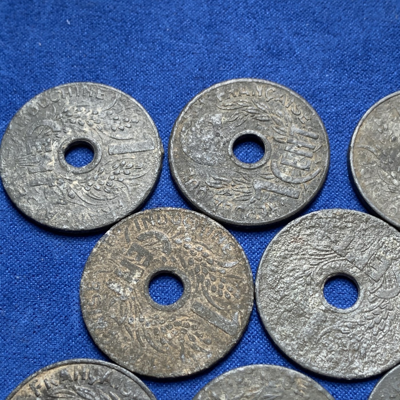 《竞宝斋》第189场-周日，周一 2场 (全场包邮) 8枚一组 法属印支1分锌币