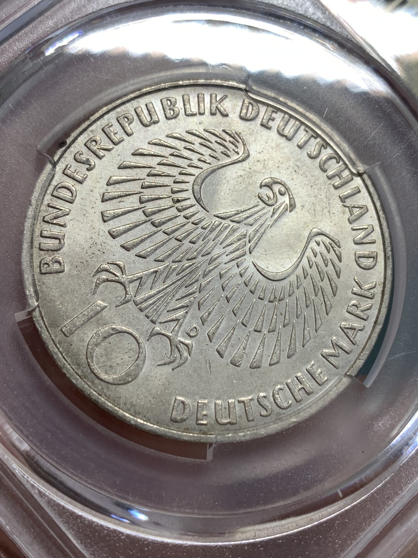 《竞宝斋》第189场-周日，周一 2场 (全场包邮) 众诚MS67德国1972年慕尼黑奥运圣火纪念  10马克银币。