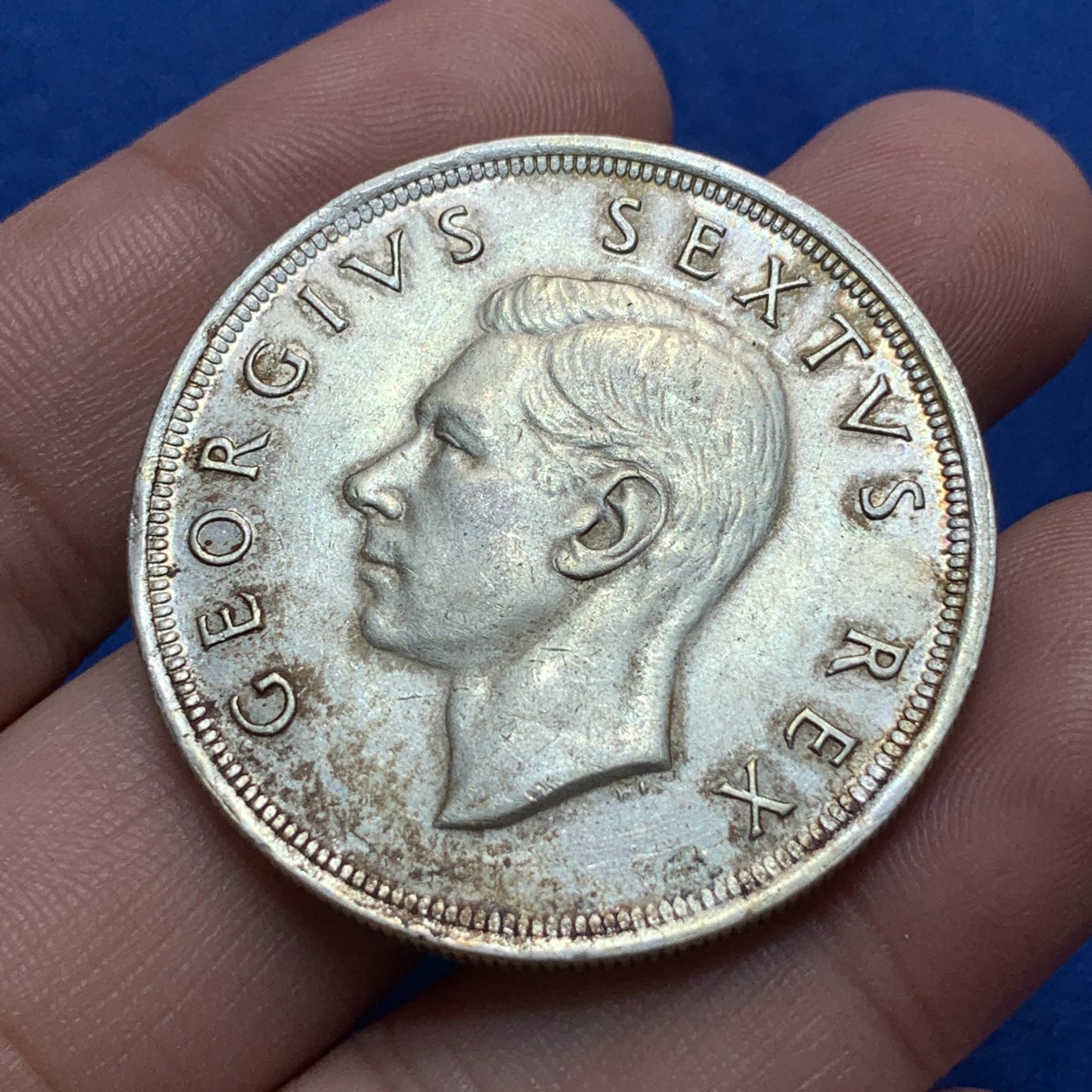 《竞宝斋》第189场-周日，周一 2场 (全场包邮) 英属南非乔六1952年发现开普敦5先令大银币