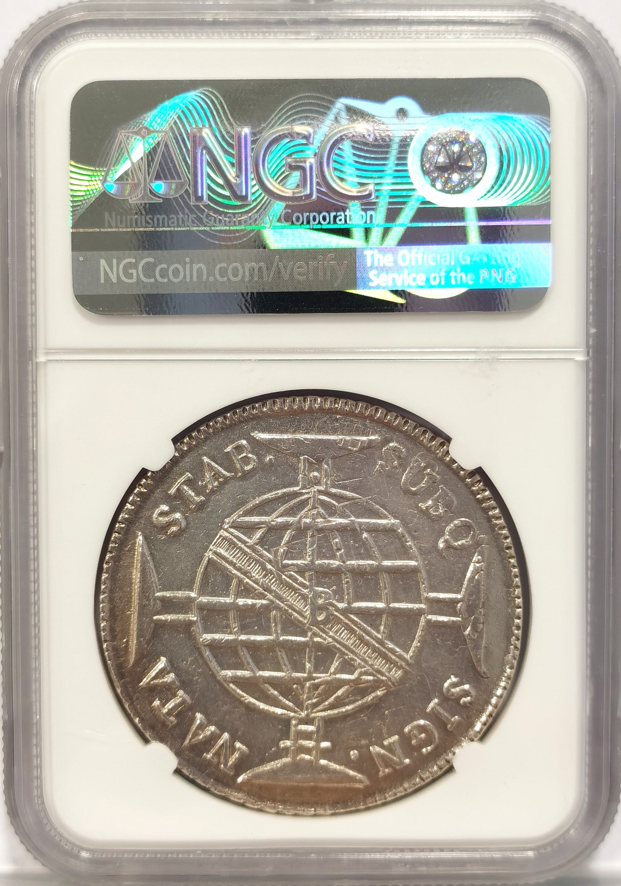 博洋堂“纯白金之夜”精品专场暨第039期（全场包邮） NGC MS61 葡属巴西1816年B版960R大银币