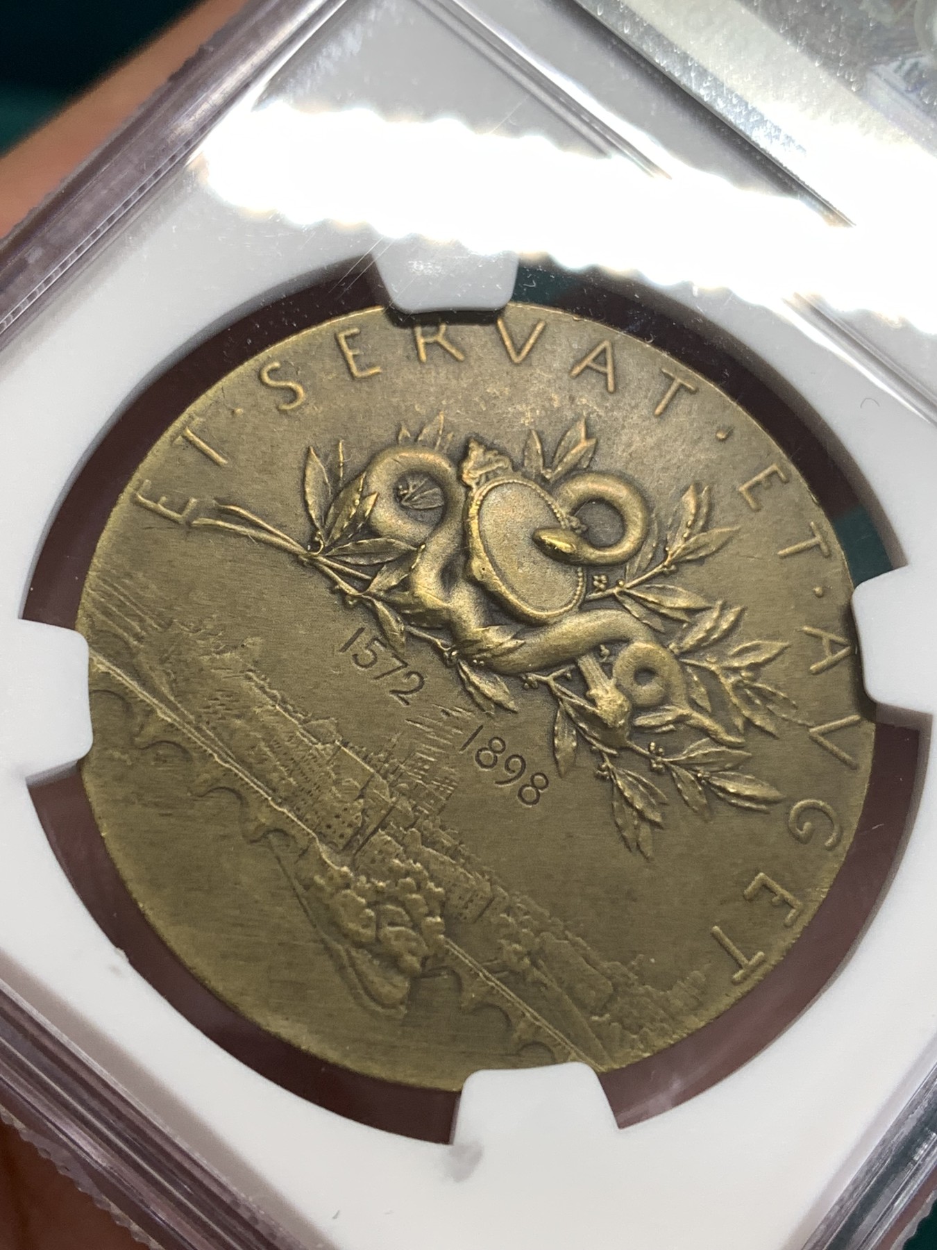 《竞宝斋》第189场-周日，周一 2场 (全场包邮) NGC-MS64 法国 1898年 巴黎股票经纪人铜章代币 O.Roty作品，直径：36.8mm 收藏级