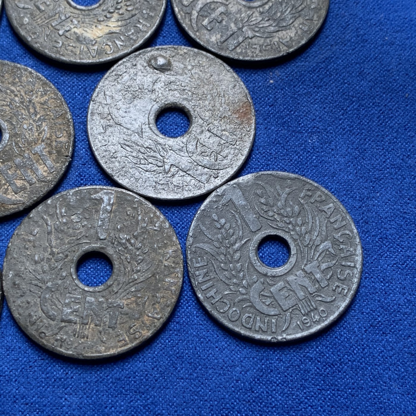 《竞宝斋》第189场-周日，周一 2场 (全场包邮) 8枚一组 法属印支1分锌币