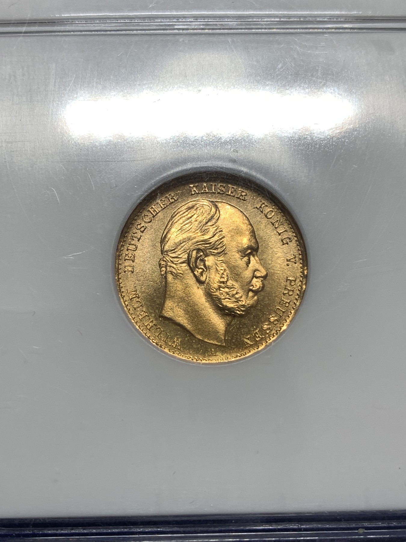 《竞宝斋》第189场-周日，周一 2场 (全场包邮) NGC-MS67 1872A德国普鲁士10马克金币，超高分 3.98克900金