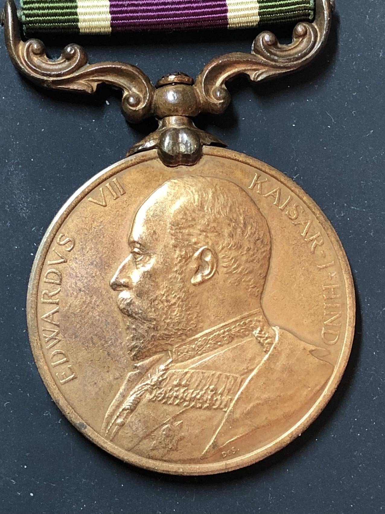 英国1903-04奖章，铜质花体边铭，颁发给后勤运输部队，仅发了2500枚