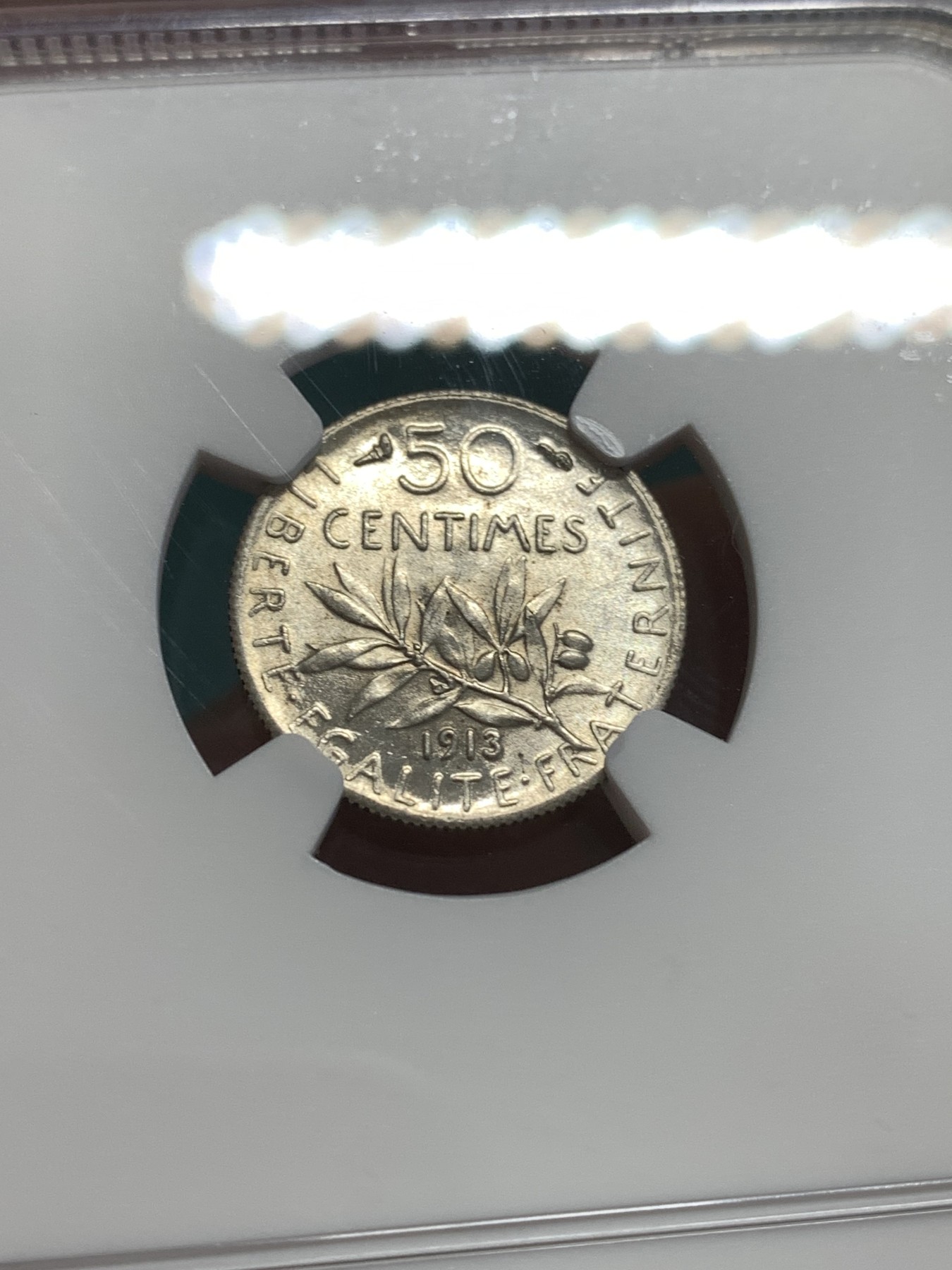 《竞宝斋》第189场-周日，周一 2场 (全场包邮) NGC MS62 法国1913年播种女神50分银币