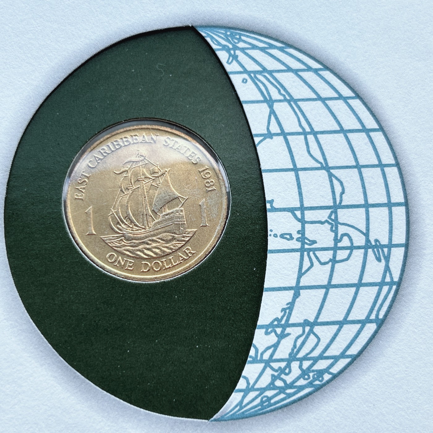 全场一元起拍 富兰克林世界钱币系列-邮币封 第16期 东加勒比1981年1元 邮票纪念封