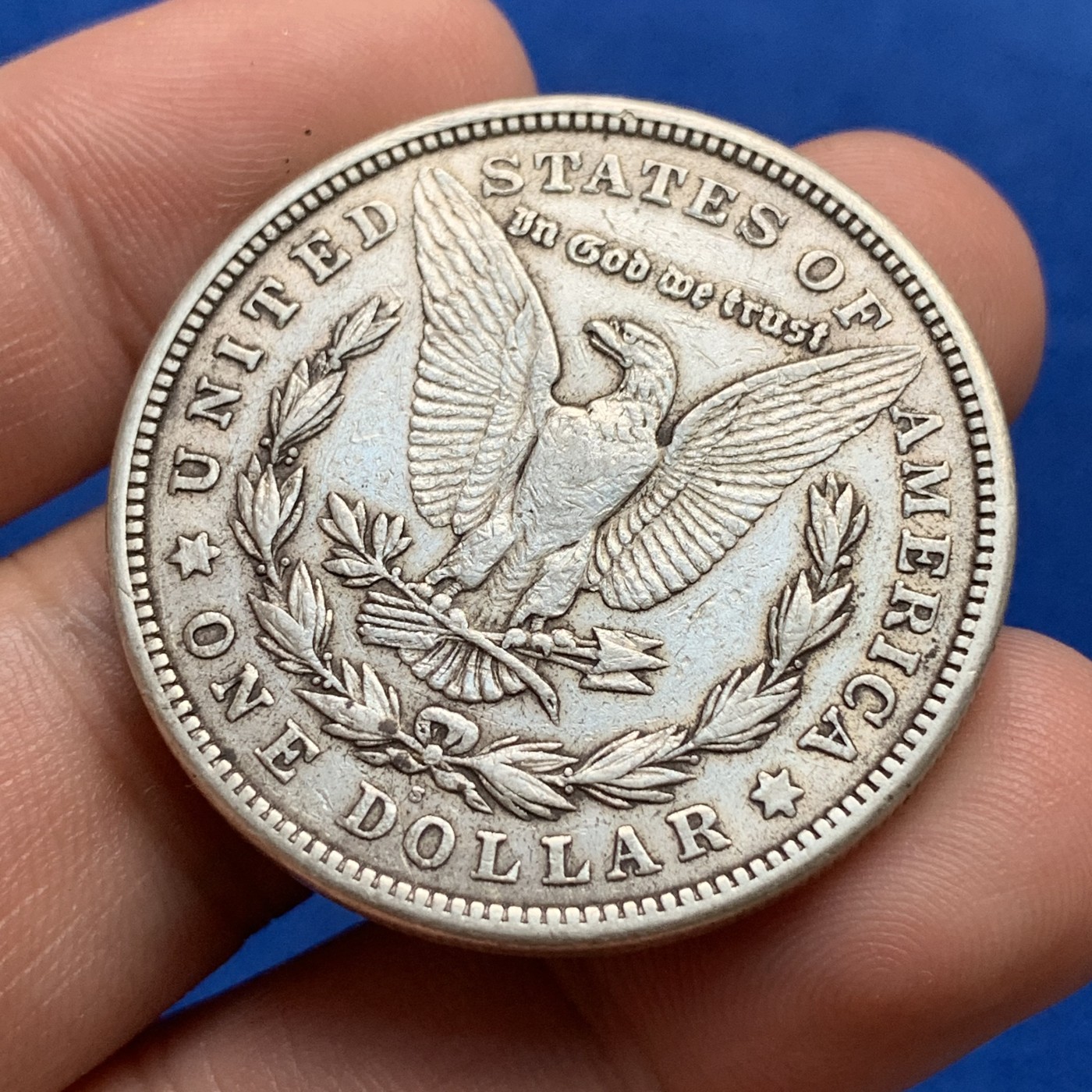 《竞宝斋》第190场-周日，周一 2场 (全场包邮) 美国1921年摩根银元 1美元银币 自然流通 可藏