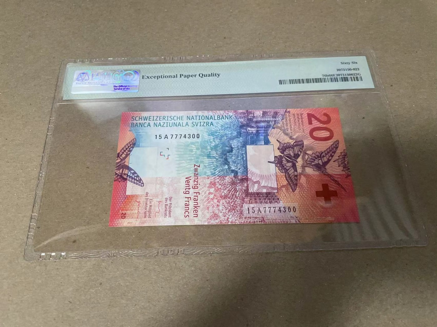 【Blue Auction】✨世界纸币精拍第360期【精】——Irish Free State 【A冠】瑞士 2017年20法郎 PMG66EPQ 