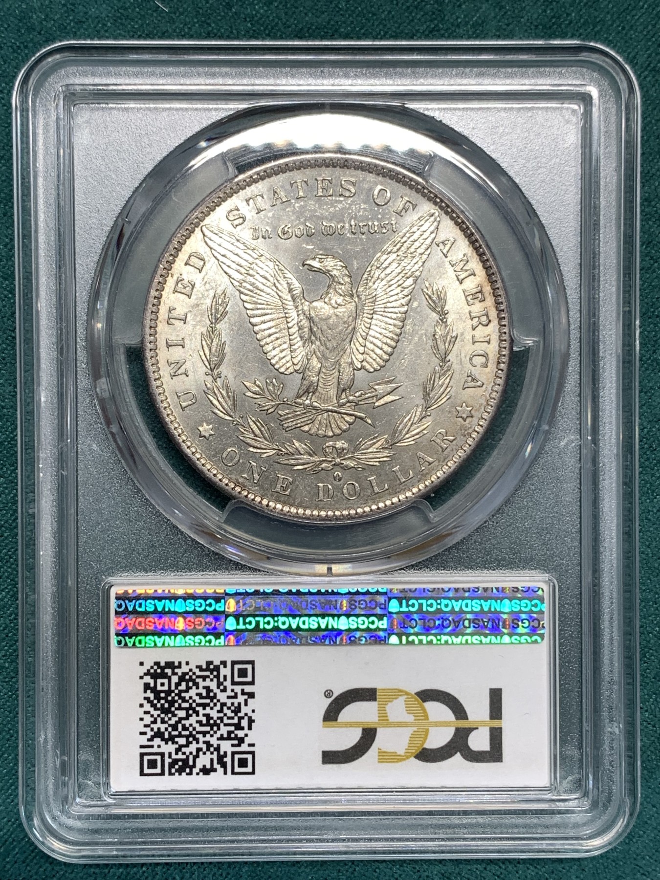 《竞宝斋》第190场-周日，周一 2场 (全场包邮) PCGS-MS63 1884-o 美国 摩根壹圆银币 类镜面光 包浆也漂亮