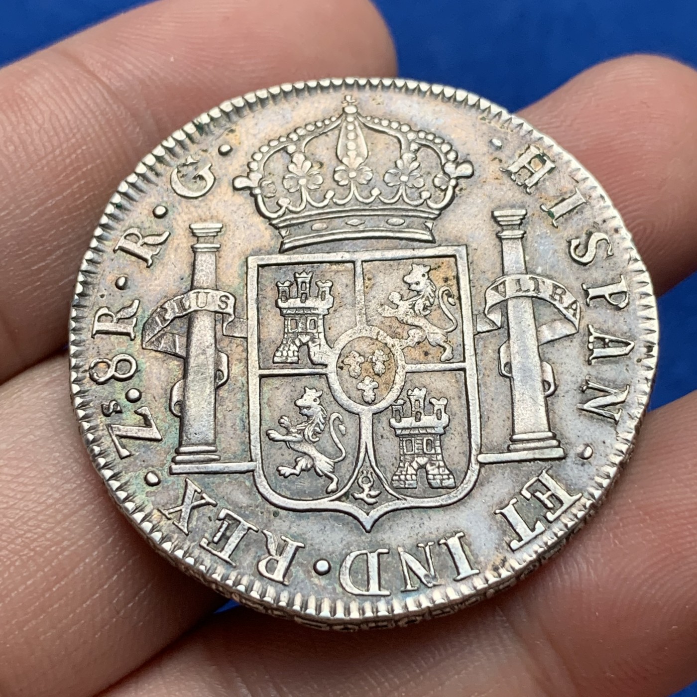 《竞宝斋》第190场-周日，周一 2场 (全场包邮) 1821年墨西哥内战版ZS费七双柱8R大银币 高点细节很棒的极美品 内战版一般都很粗糙，这枚双面深打