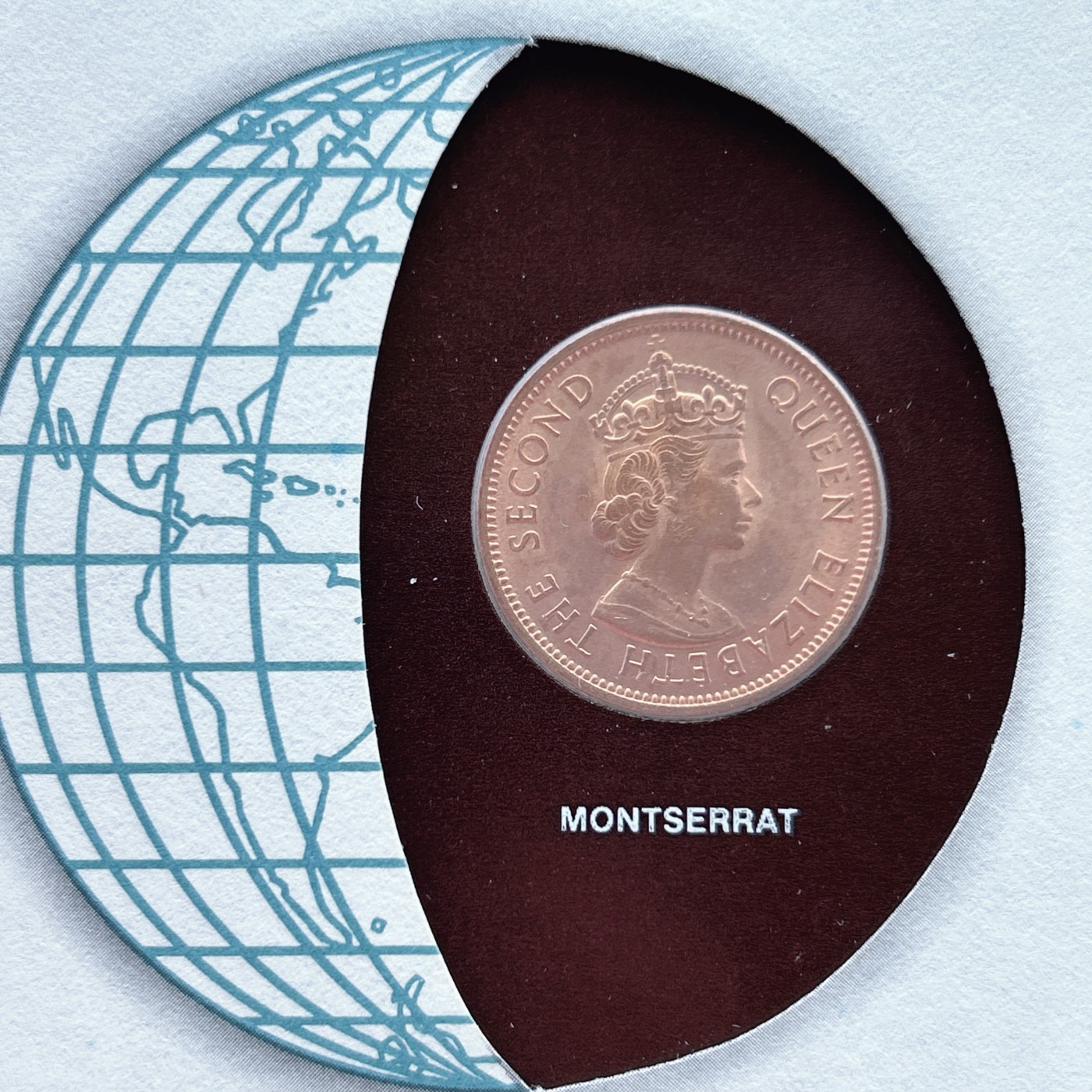 全场一元起拍 富兰克林世界钱币系列-邮币封 第16期 英属蒙特塞拉1965年1分硬币邮票首日封