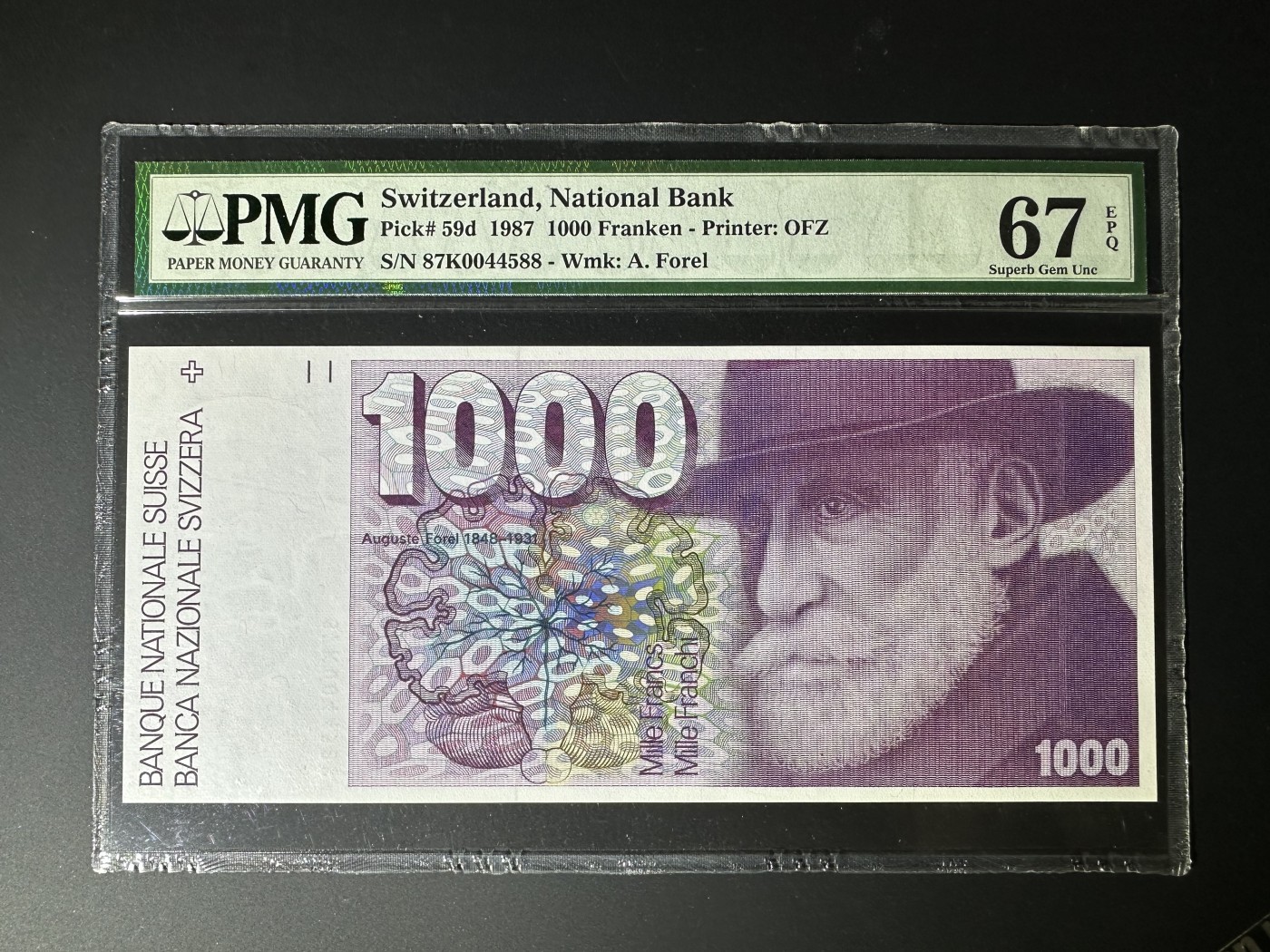 【Blue Auction】✨世界纸币精拍第360期【精】——Irish Free State  【88尾 亚军分】瑞士 1987年1000法郎 经典大蚂蚁 PMG67EPQ 高分 精美 