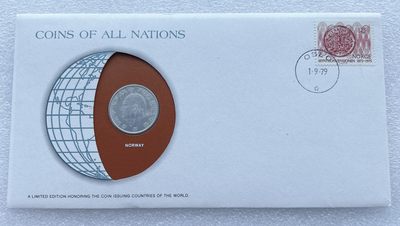 全场一元起拍 富兰克林世界钱币系列-邮币封 第16期 - 1979年挪威1克朗-邮币封
