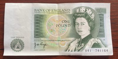 兔爷钱庄第十四期非全新纸币拍卖 - 英国D序列1镑纸币