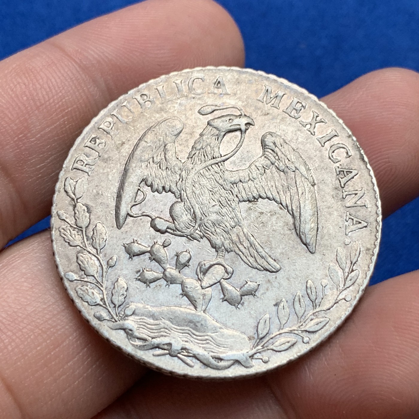 《竞宝斋》第190场-周日，周一 2场 (全场包邮) 墨西哥1887年花边鹰洋8R大银币 无明显磕碰