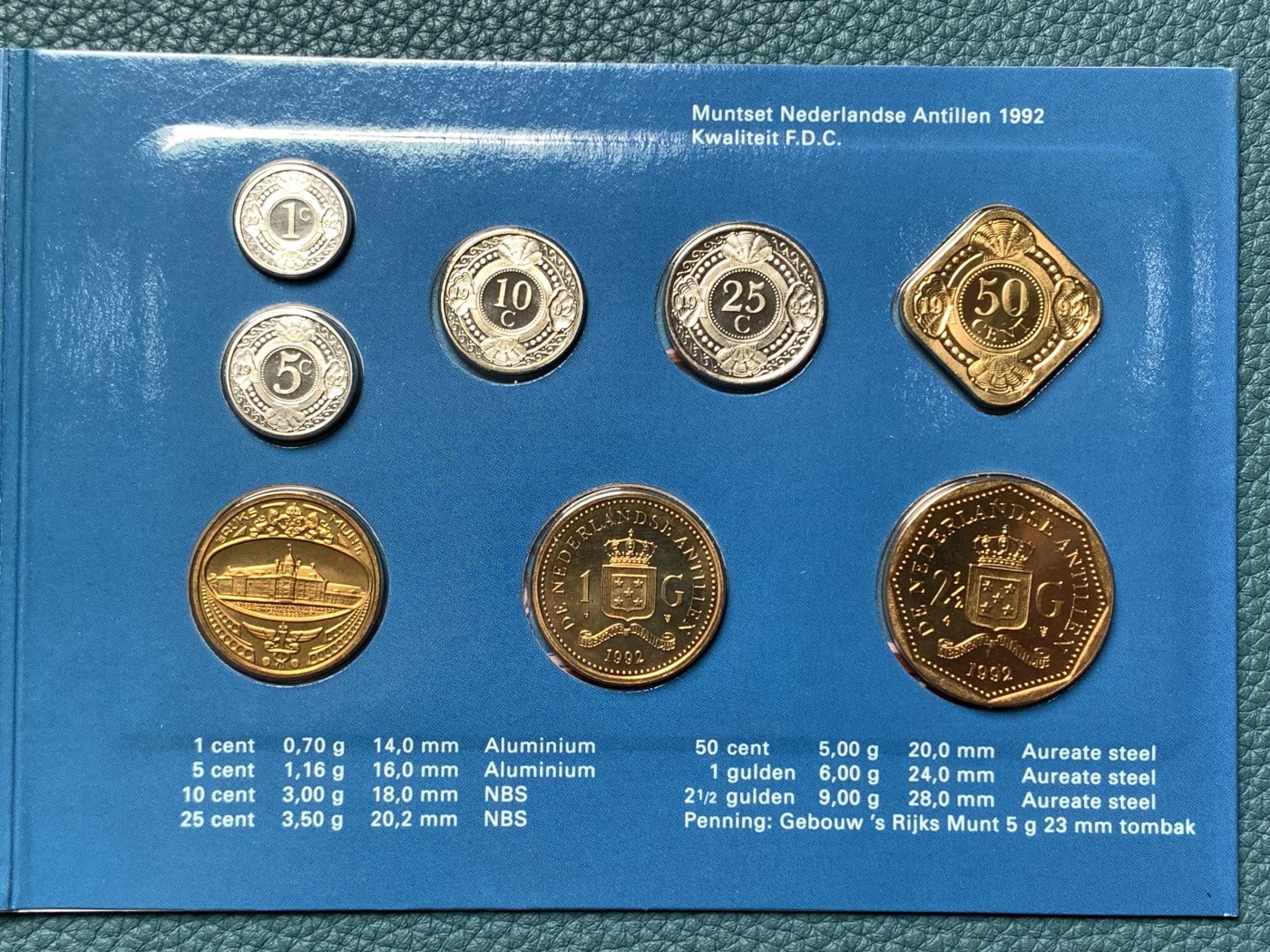 《竞宝斋》第190场-周日，周一 2场 (全场包邮) 荷属安地列斯1981年流通硬币7枚套旧版大型少见、1992和1997年流通硬币7枚套FDC品共三本