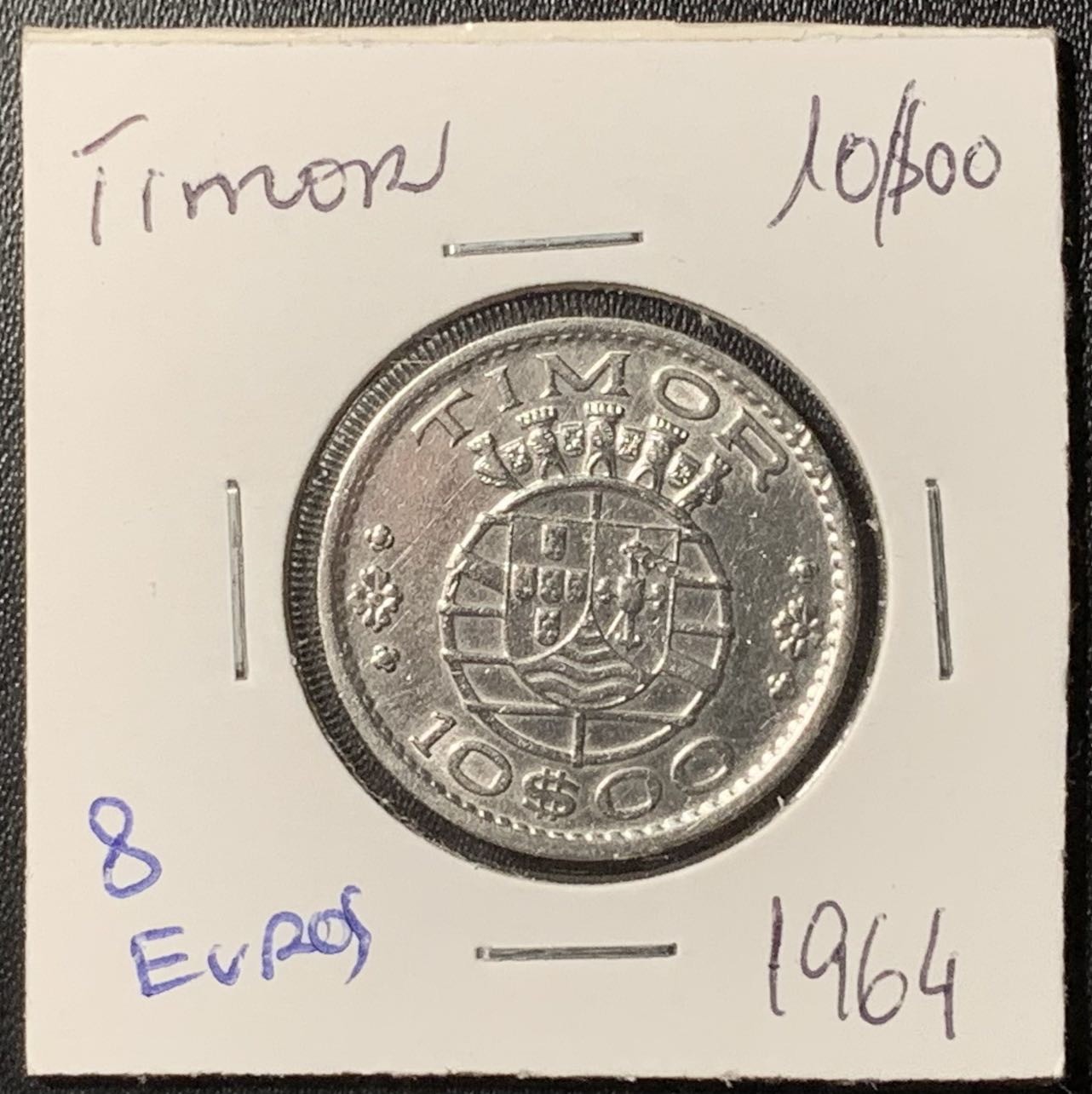 紫瑗钱币——第296期拍卖 东帝汶 1964年 10埃斯库多 7克 0.65银