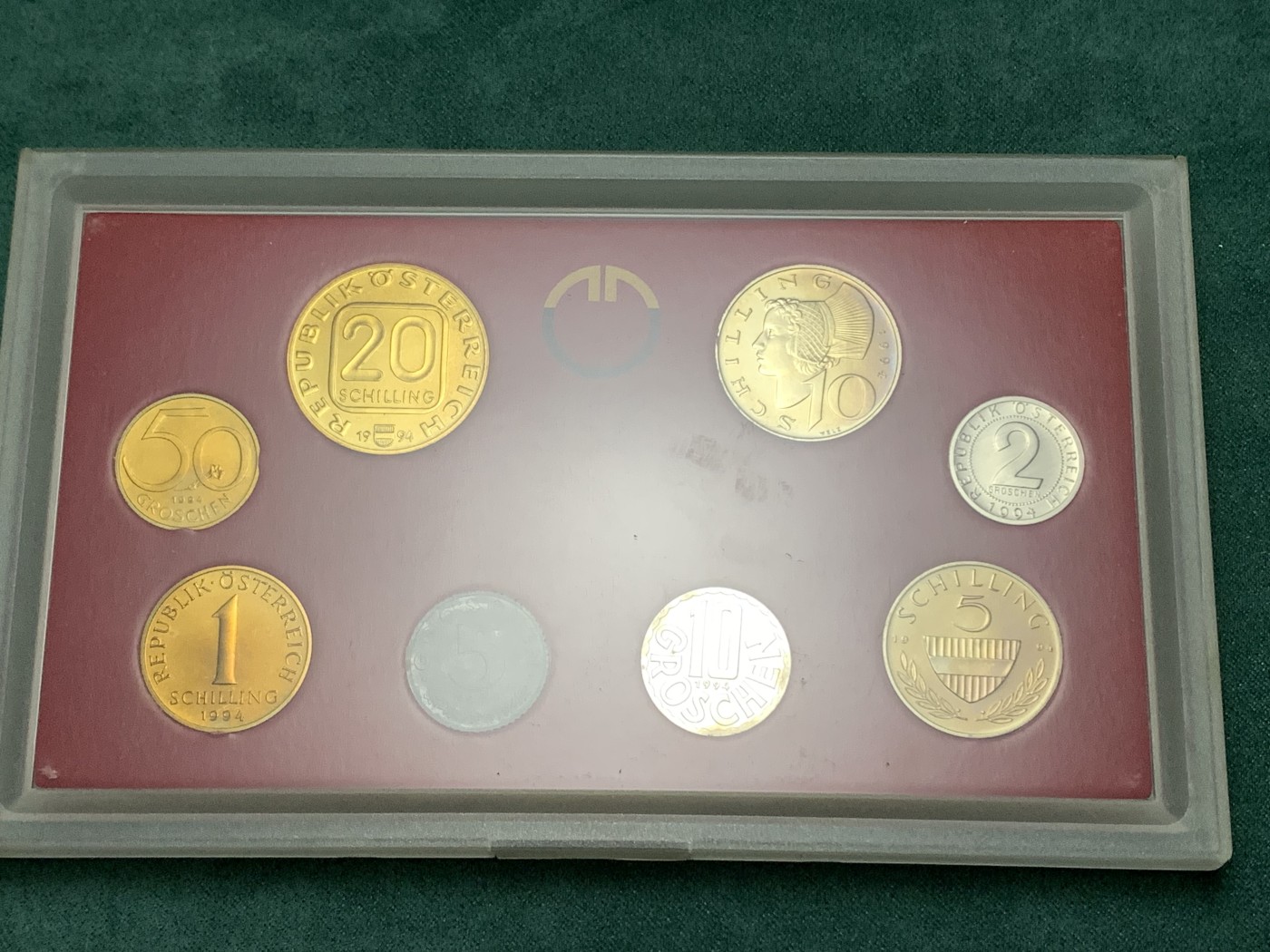 《竞宝斋》第190场-周日，周一 2场 (全场包邮) 原封装 奥地利 1994年 8枚币 精制PROOF套币 少见