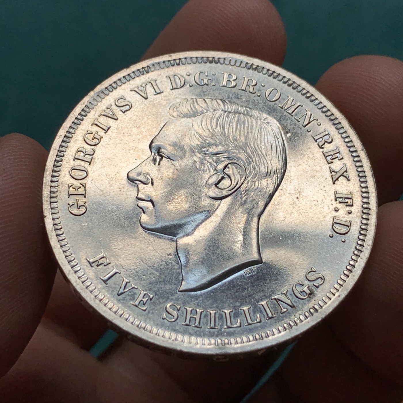 《竞宝斋》第190场-周日，周一 2场 (全场包邮) 英国1951年乔治六世 最后的马剑克朗型纪念币 盒证全