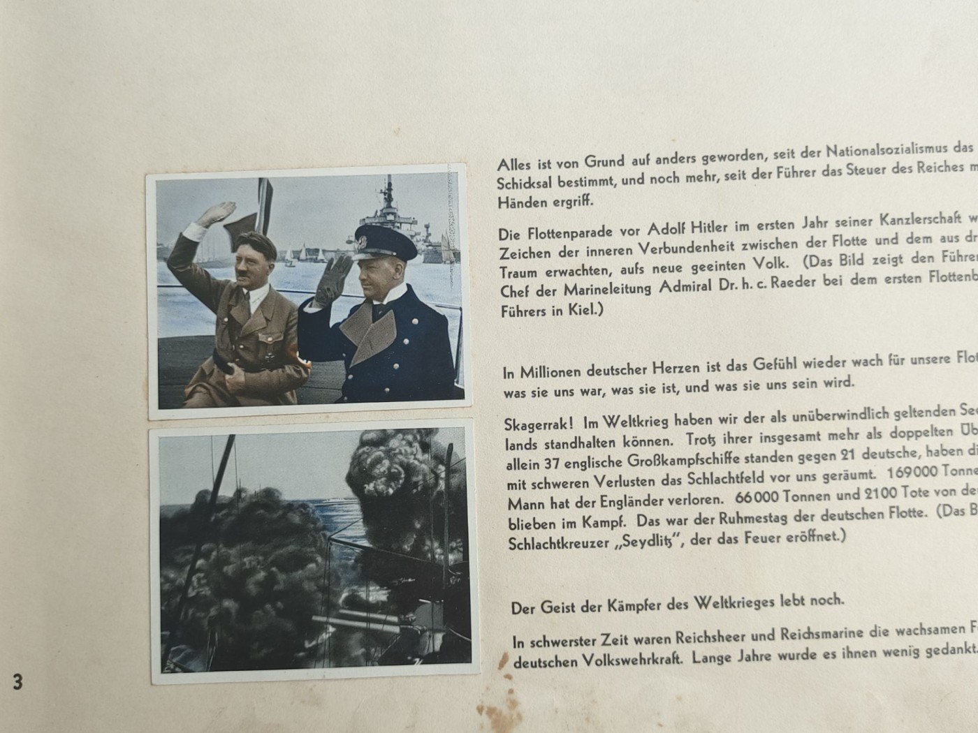 老威廉第四次麦稀奇拍卖 德三海军彩色烟卡册，带外壳，内含小胡子与雷德尔彩图，内容丰富，涵盖德三海军方方面面内容。不缺页不缺图，好品。非常难得的一套带外壳的德三海军卡册。