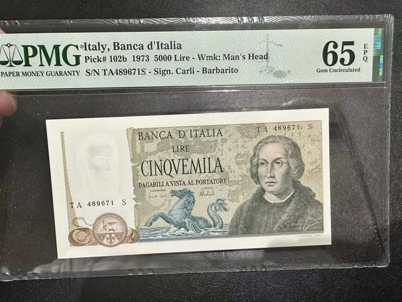 《外钞收藏家》第三百三十一期 1873年意大利5000里拉 PMG65