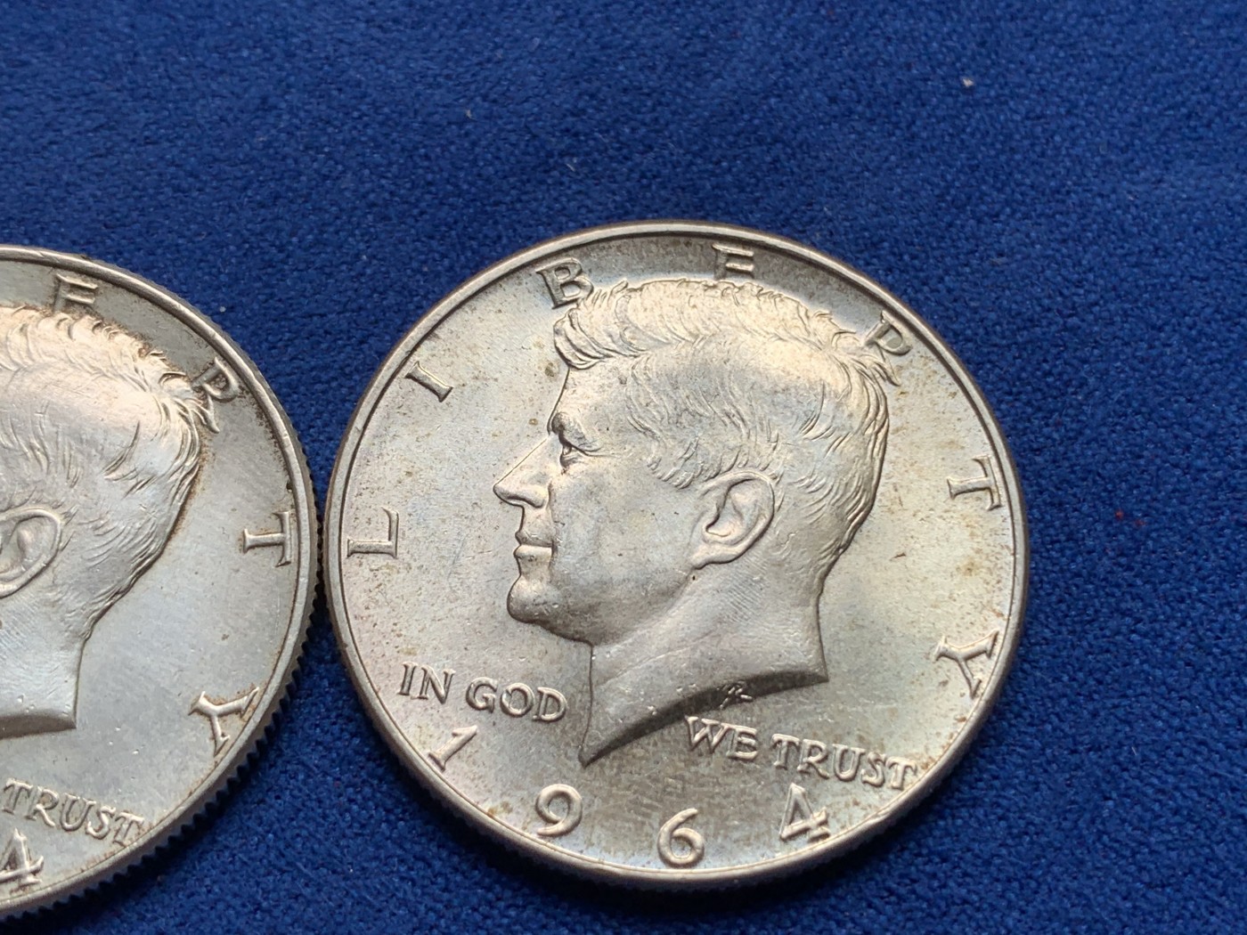 《竞宝斋》第190场-周日，周一 2场 (全场包邮) 两枚一组 美国 1964年 肯尼迪 半美元银币 900银 单枚重量12.5g