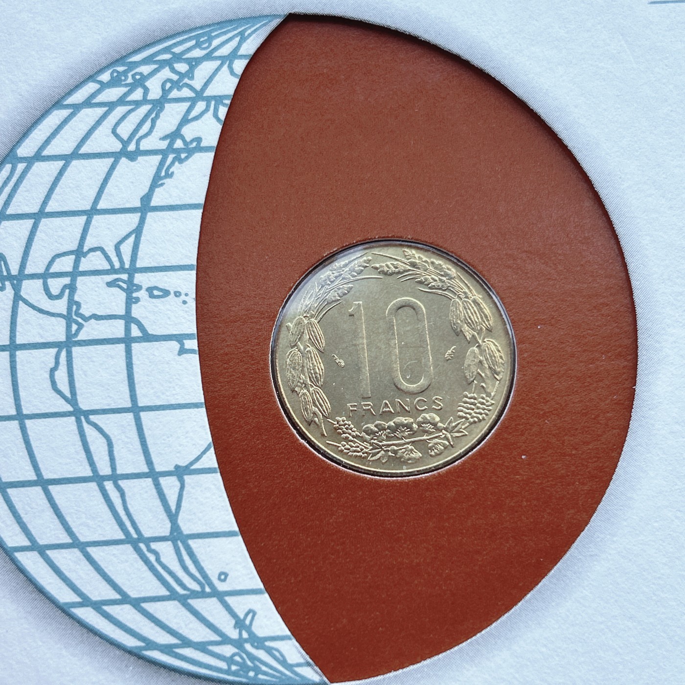 全场一元起拍 富兰克林世界钱币系列-邮币封 第16期 喀麦隆1983年10法朗铜币 邮票纪念封