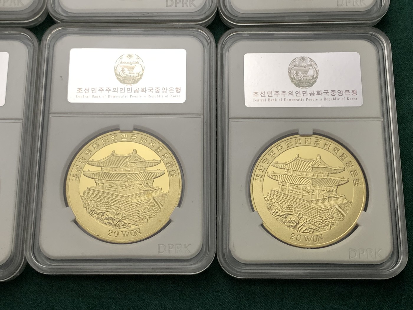 《竞宝斋》第190场-周日，周一 2场 (全场包邮) 朝鲜2014年民族文化遗产观音菩萨纪念币6枚，朝鲜铸币厂原包装，配以文字注解