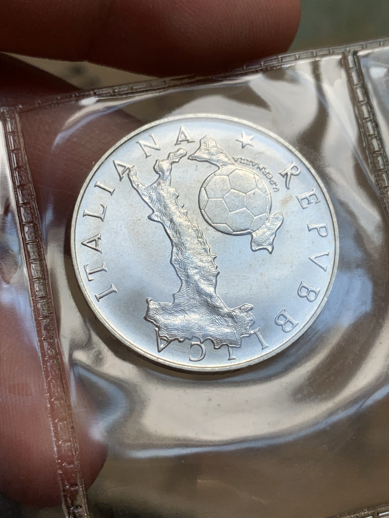 《竞宝斋》第190场-周日，周一 2场 (全场包邮) 封装 意大利1986年 世界杯纪念 500里拉银币