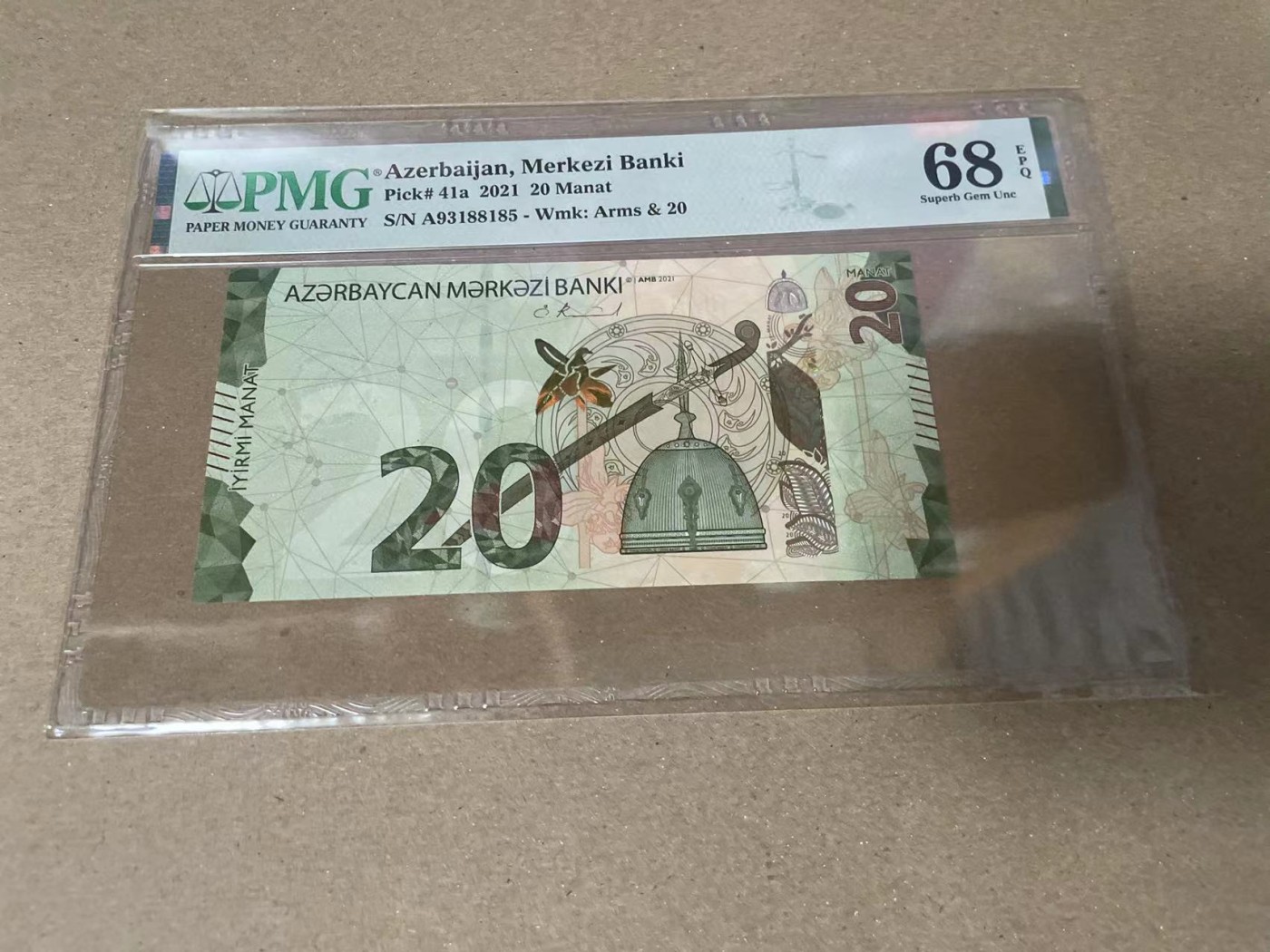 【Blue Auction】✨世界纸币精拍第360期【精】——Irish Free State 【无47 A冠】阿塞拜疆 2021年20马纳特 PMG68EPQ 超高分