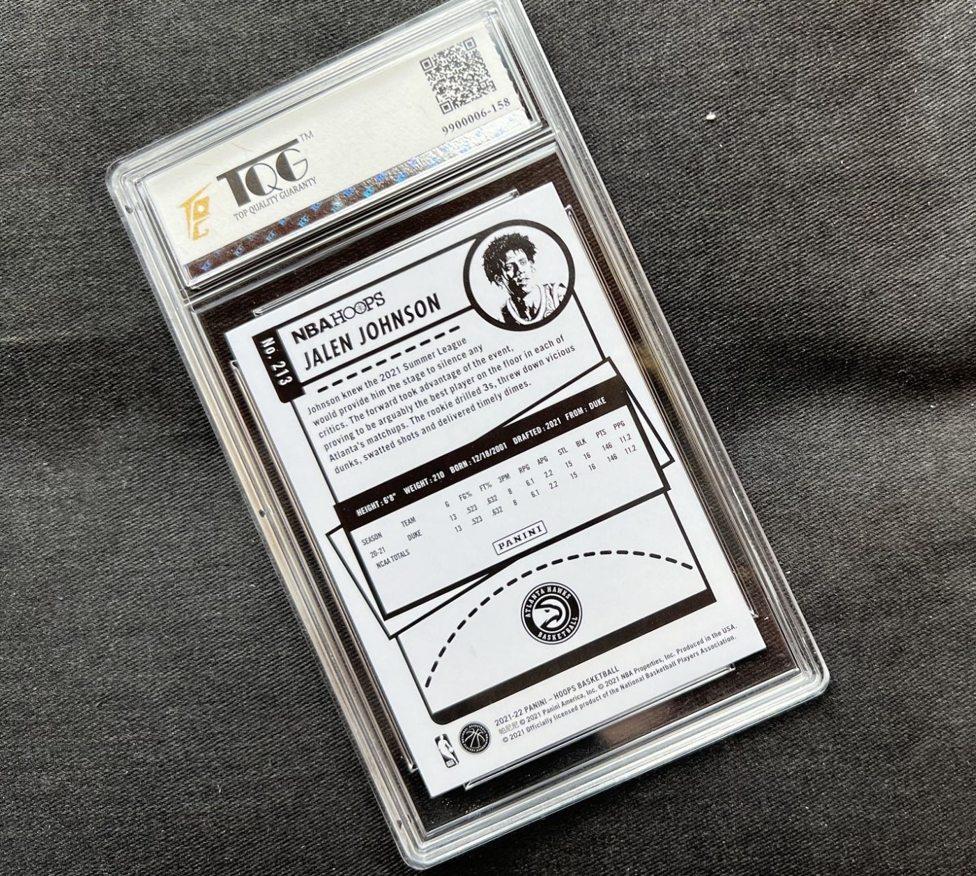 【随心卡拍】【直播】收藏卡拍卖第三期【中福专场】 【TQG评级】2021 帕尼尼 杰伦 约翰逊