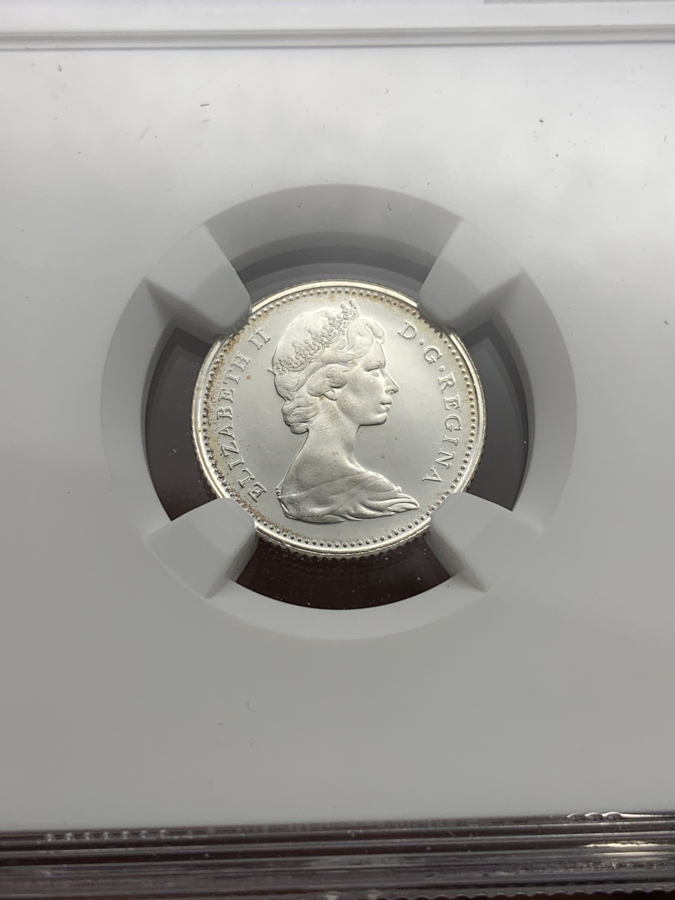 《竞宝斋》第190场-周日，周一 2场 (全场包邮) NGC PL66UC 加拿大1965年精制10分帆船银币 镜面感超强