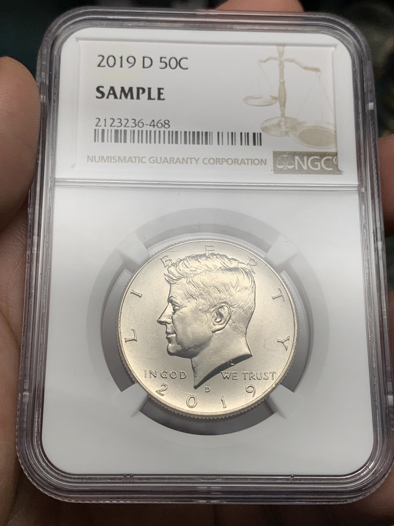 《竞宝斋》第190场-周日，周一 2场 (全场包邮) NGC-SAMPLE 美国2019年肯尼迪50美分展会纪念币