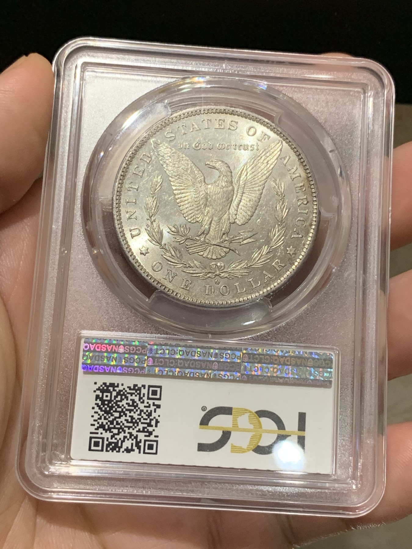 《竞宝斋》第190场-周日，周一 2场 (全场包邮) PCGS-MS63 1884-o 美国 摩根壹圆银币 类镜面光 包浆也漂亮