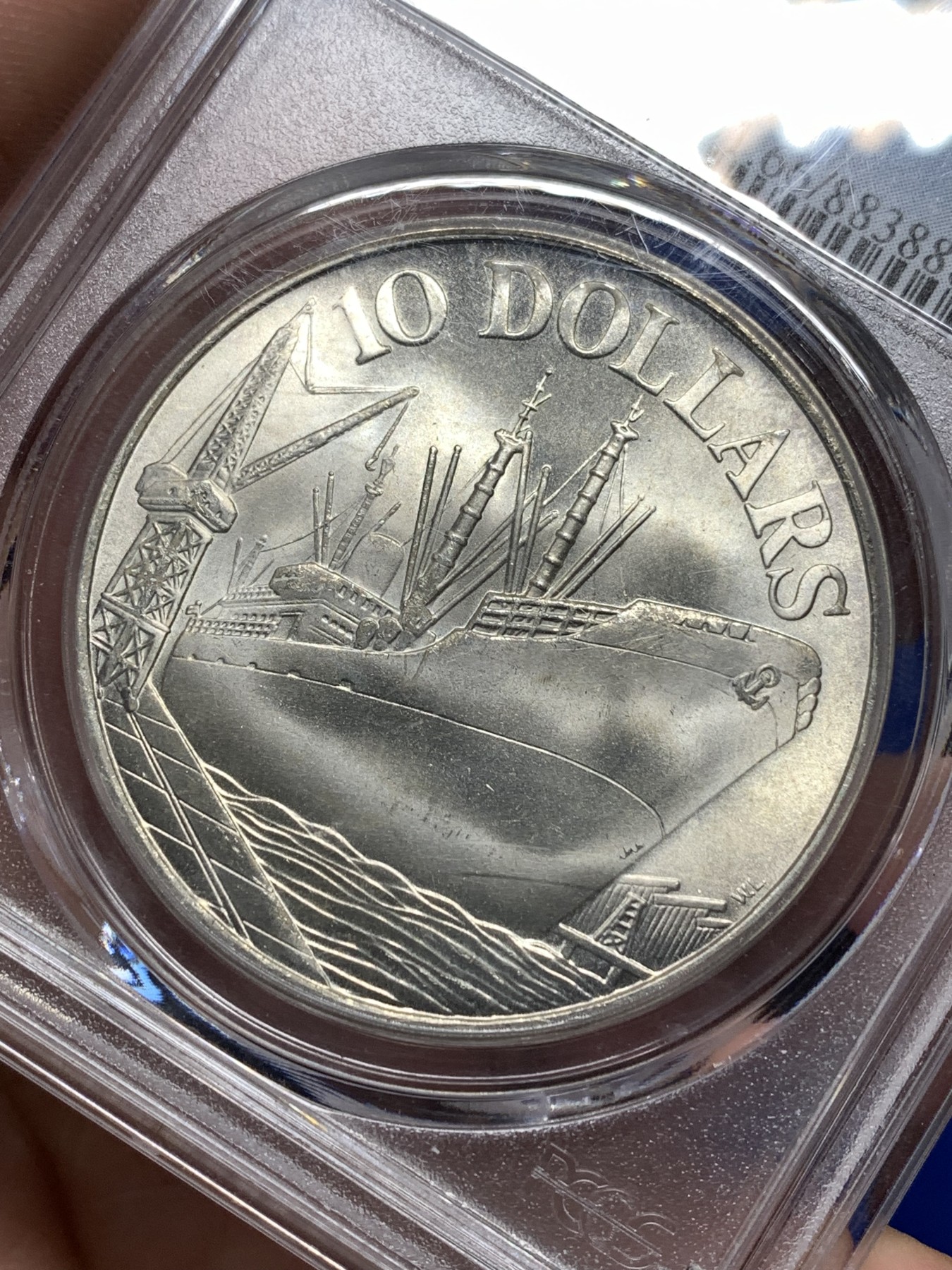 《竞宝斋》第190场-周日，周一 2场 (全场包邮) PCGS-MS66 新加坡 1976年10元 轮船大银币