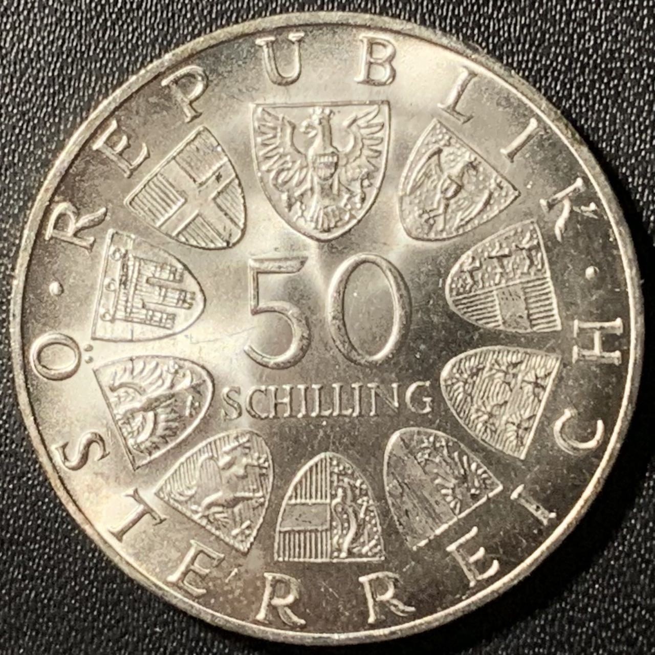 紫瑗钱币——第296期拍卖 奥地利 1968年 第二共和国建国50周年 50先令 20克 0.9银 UNC